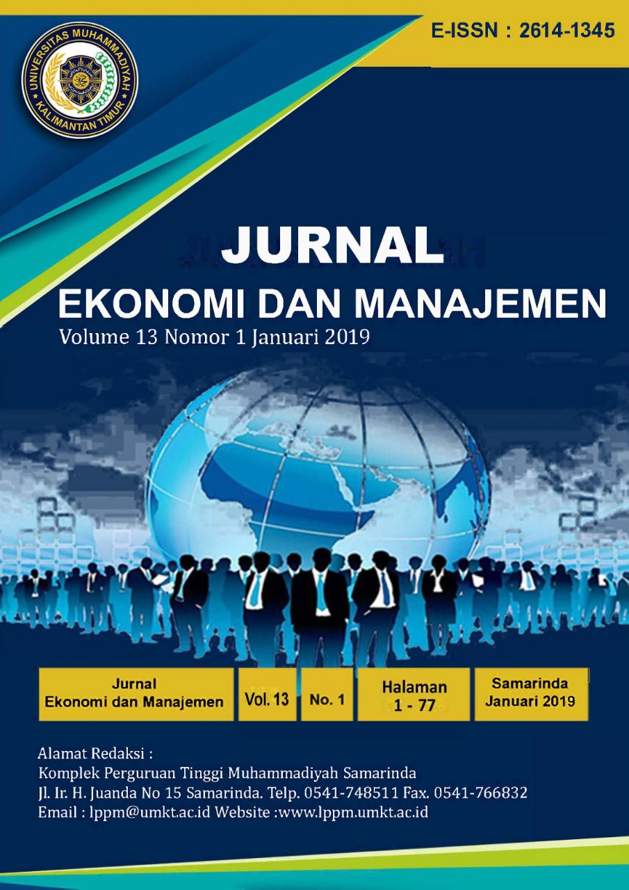 					View Vol. 13 No. 1 (2019): Jurnal Ekonomi dan Manajemen
				