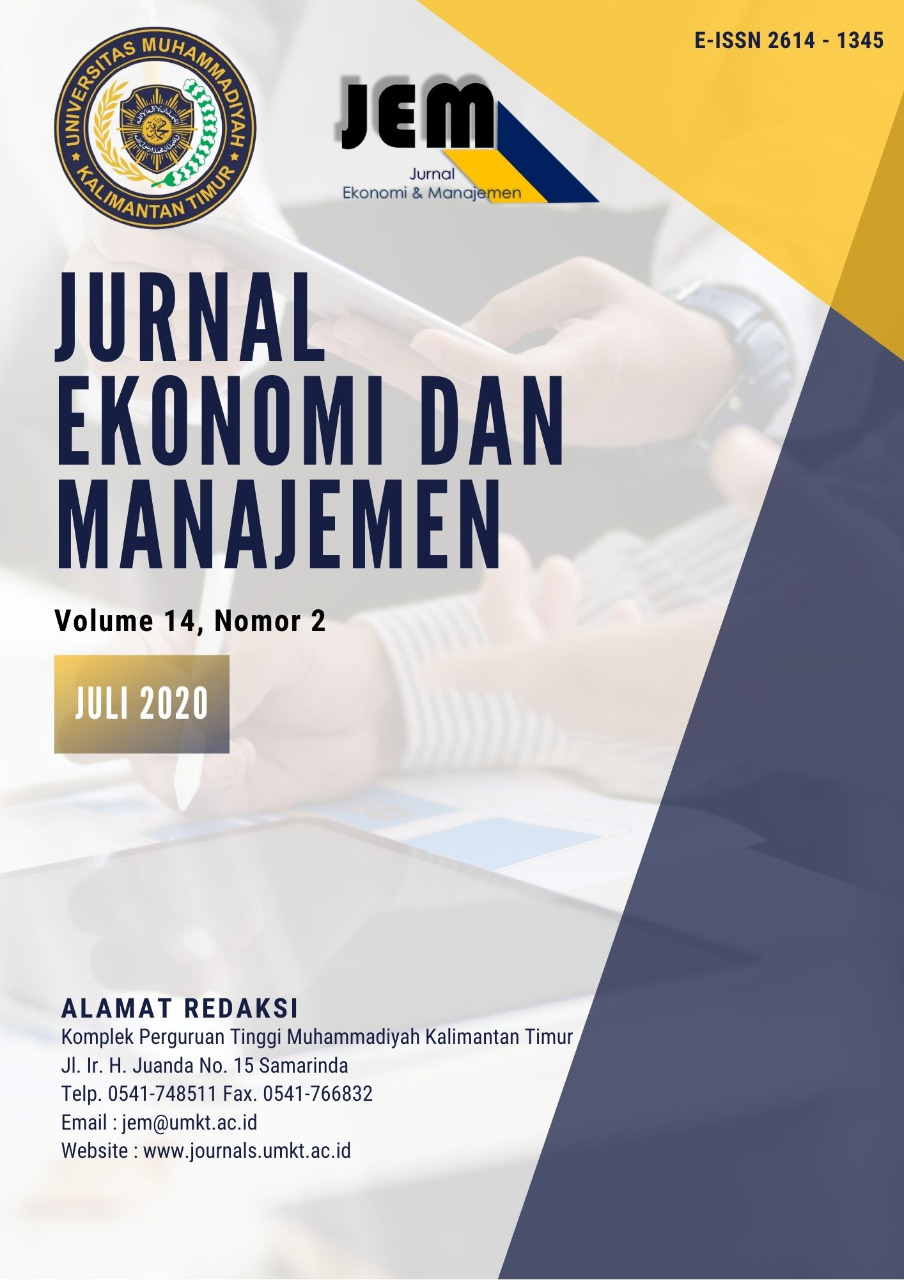 					View Vol. 14 No. 2 (2020): Jurnal Ekonomi dan Manajemen
				