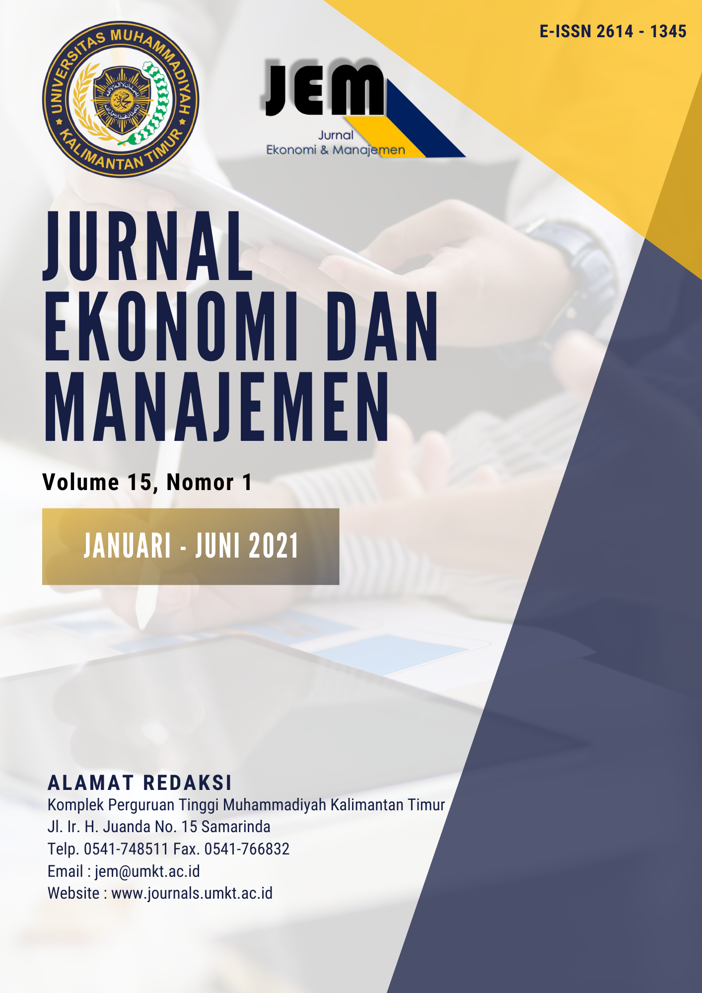 					View Vol. 15 No. 1 (2021): Jurnal Ekonomi dan Manajemen
				