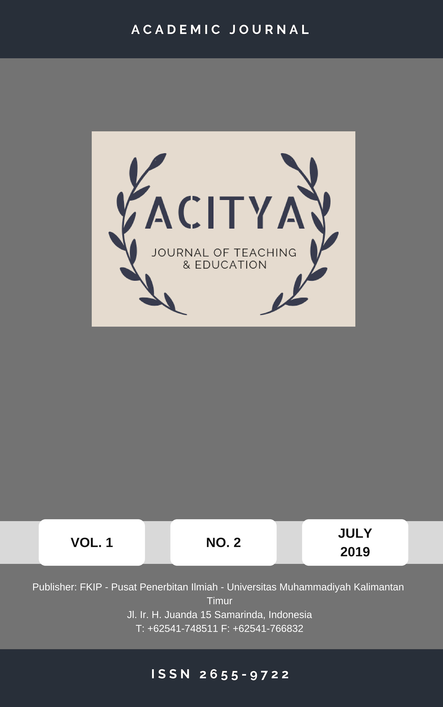 					View Vol. 1 No. 2 (2019): ACITYA JOURNAL OF TEACHING & EDUCATION
				