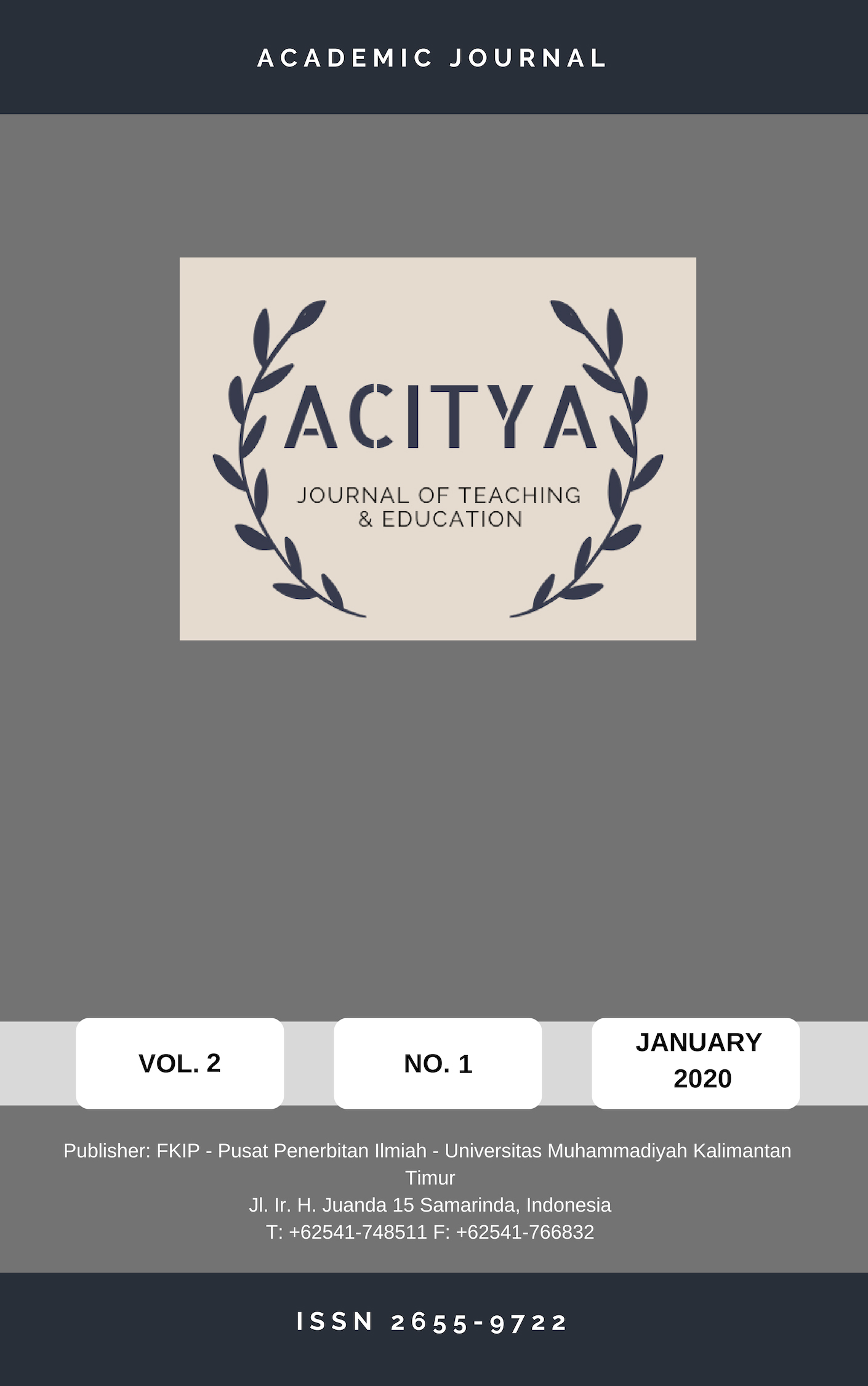 					View Vol. 2 No. 1 (2020): ACITYA JOURNAL OF TEACHING & EDUCATION
				