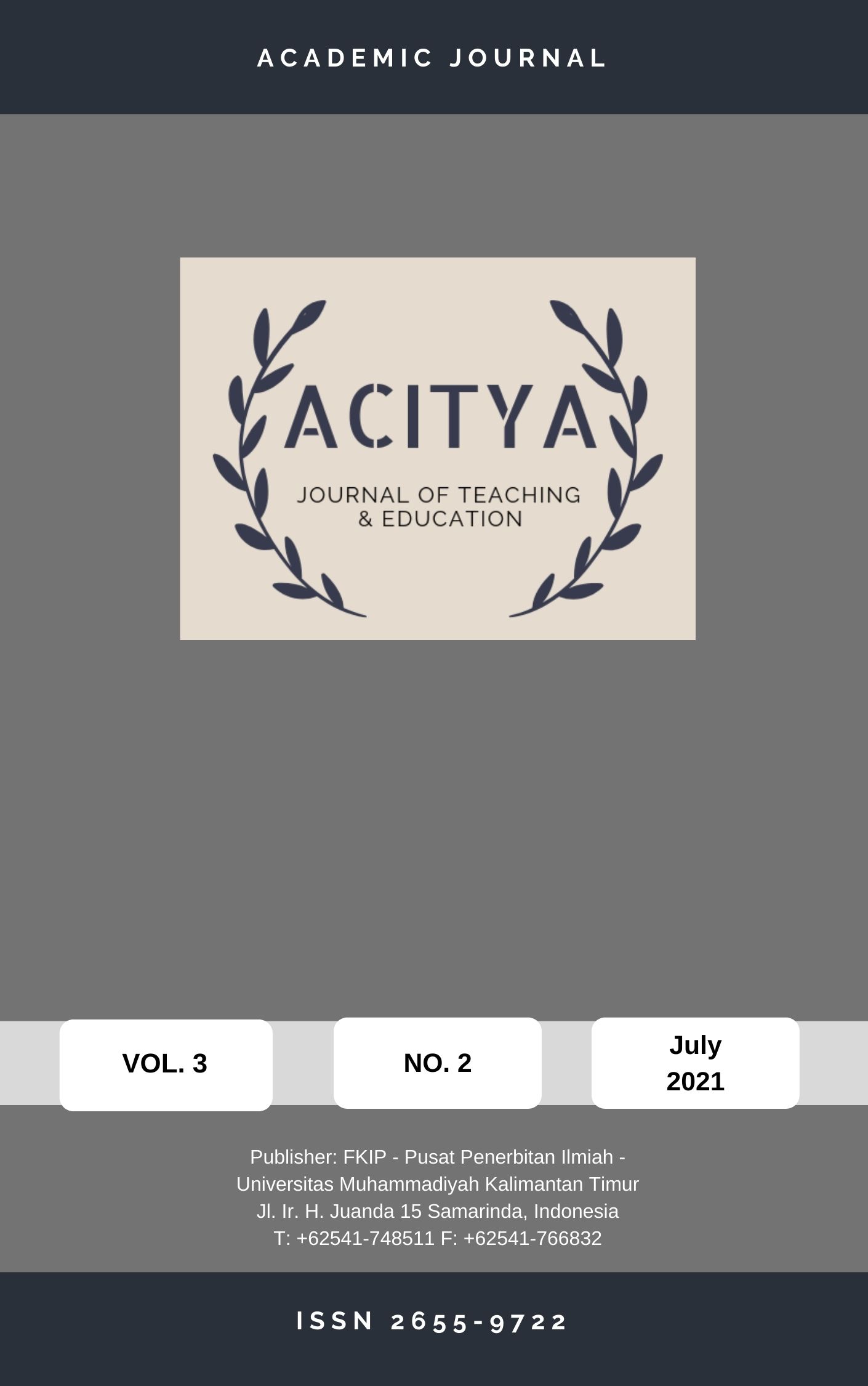 					View Vol. 3 No. 2 (2021): Acitya: Journal of Teaching and Education
				