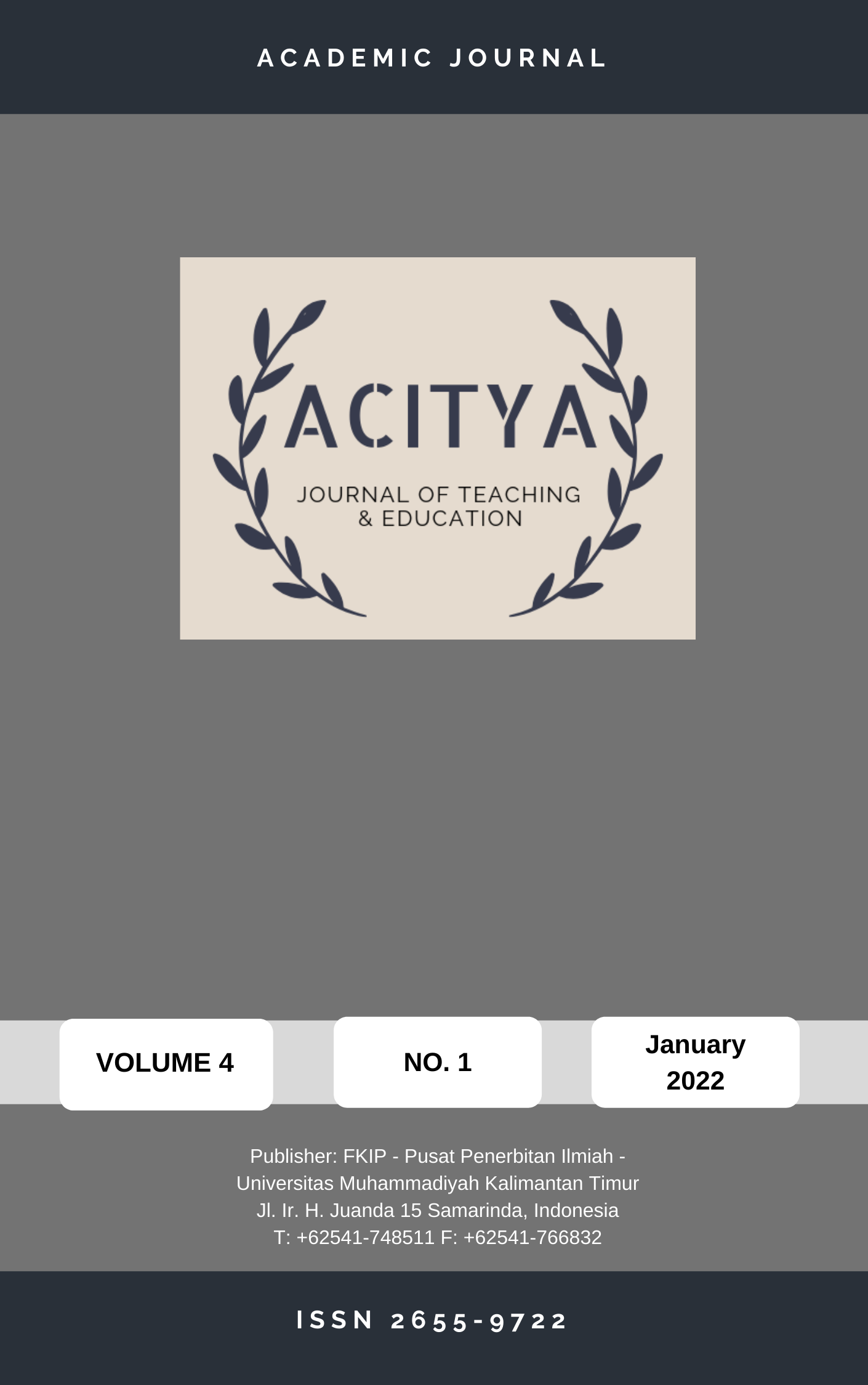 					View Vol. 4 No. 1 (2022): Acitya: Journal of Teaching and Education
				