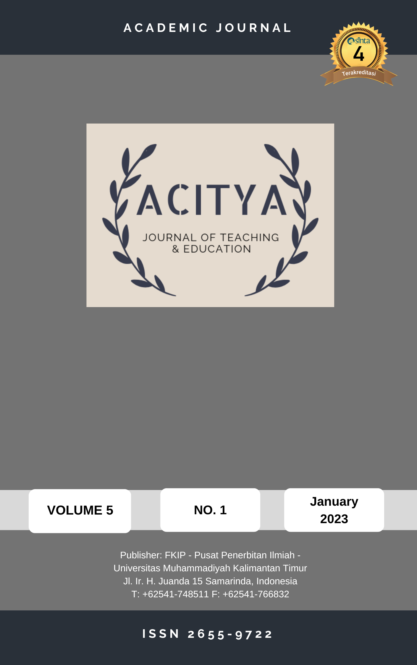 					View Vol. 5 No. 1 (2023): Acitya: Journal of Teaching and Education
				